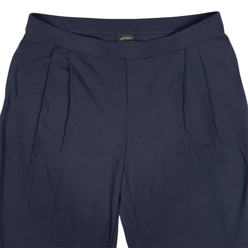 J.Jill Wearever Navy Blue Wide Leg Pull‎ On Pants Size Large With Side Pockets - Picture 4 of 12